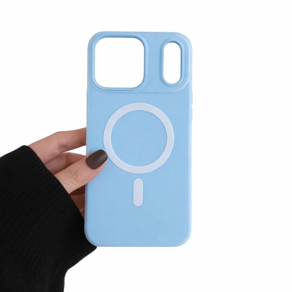 Apple iPhone Magnetic Wireless Charging Matte Phone PC Case Anti Drop Light Blue